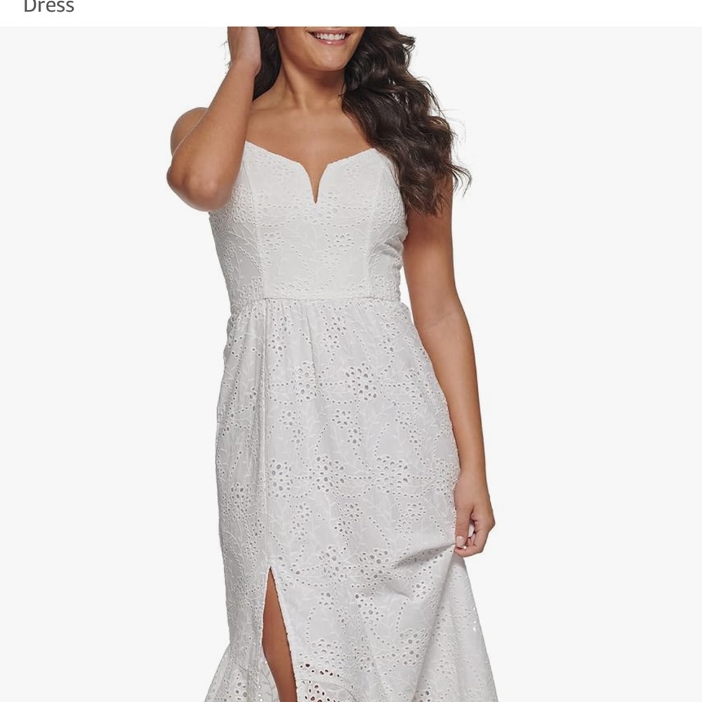 Elegant White Eyelet Dress
